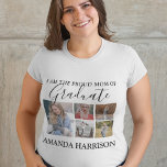 Personalized Modern | 5 Photo | Graduation T-Shirt<br><div class="desc">Create your own proud mom of the graduate tshirt featuring 5 photo's of your son or daughter, text which reads "I AM THE PROUD MOM OF GRADUATE AND THEIR NAME". The tshirt is easily personalized and the font styles, size and colors can be changed by clicking on the customize further...</div>