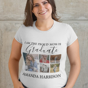 Personalized Modern   5 Photo   Graduation T-Shirt