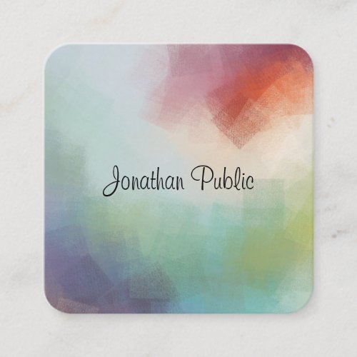 Personalized Modern Abstract Art Template Elegant Square Business Card