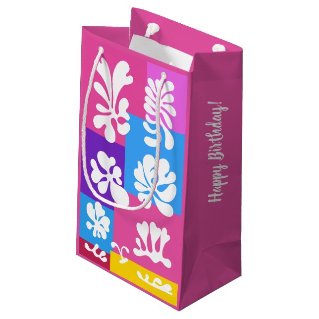 Personalized Modern Abstract Colorful Design | Small Gift Bag (Back Angled)