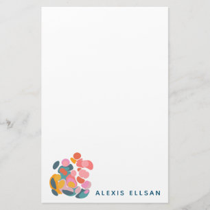 Personalized Modern Abstract Colorful Minimalist Stationery