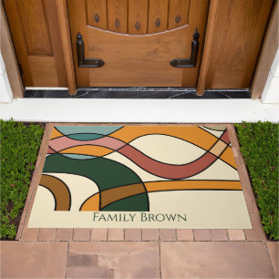 Personalized Modern Abstract Entryway Decor Doormat