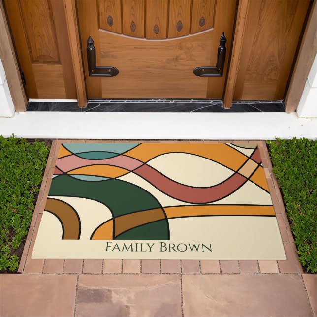 Personalized Modern Abstract Entryway Decor Doormat (Outdoor)