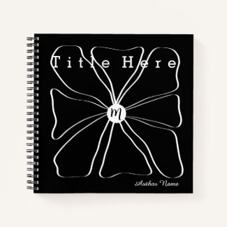 Personalized Modern Abstract Flower Black White