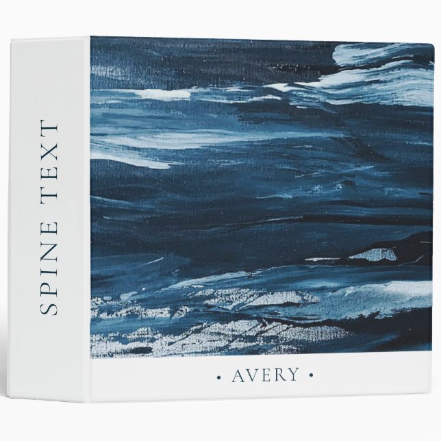 Personalized Modern Abstract Paint 3 Ring Binder (Front/Spine)