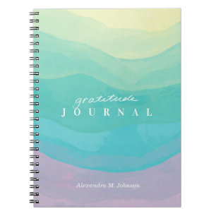 Personalized Modern Abstract Pastel Gratitude Note Notebook