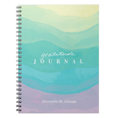 Personalized Modern Abstract Pastel Gratitude Note Notebook