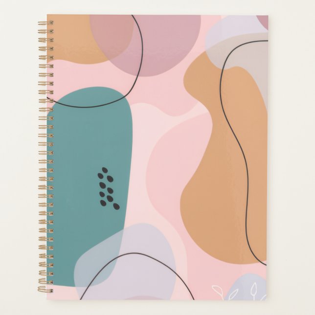 Personalized Modern Abstract Pastel Planner (Front)