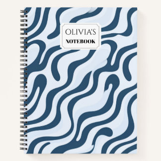 Personalized Modern Abstract Swirl Spiral Notebook