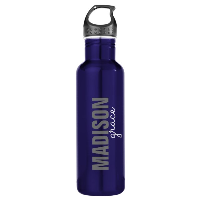 Personalized Modern Add Your Own Names Stainless Steel Water Bottle (Front)