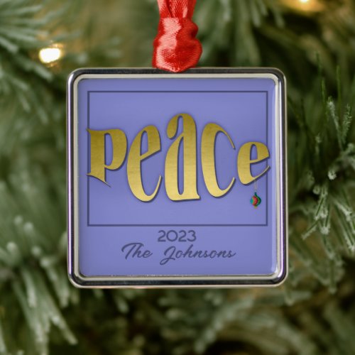 Personalized modern and elegant peaceful sentiment metal ornament