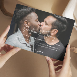Personalized Modern and Stylish Photo Gay Wedding Invitation