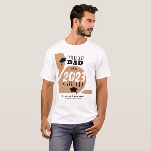 Personalized Modern Arch Proud Dad Grad T_Shirt