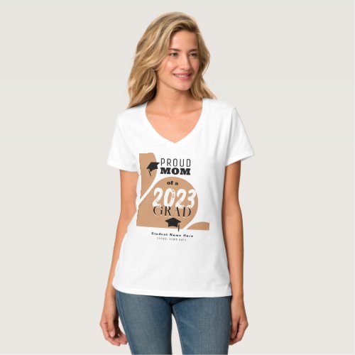 Personalized Modern Arch Proud Mom Grad T_Shirt