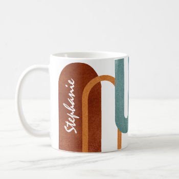 Personalized Modern Arches Terracotta Coffee Mug by lesrubadesigns at Zazzle