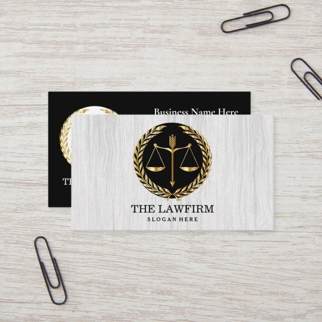 Personalized Modern Attorney at Law  Business Card (Front/Back In Situ)