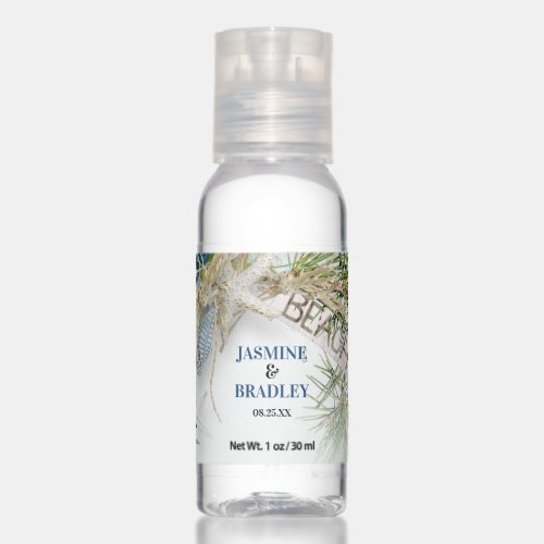 Personalized Modern Beach Wedding Favor Hand Sanitizer