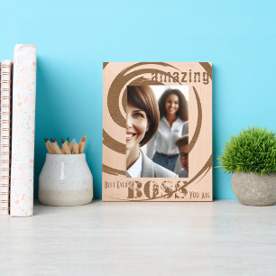 Personalized Modern Best Boss Twirl Art Engraved Frames