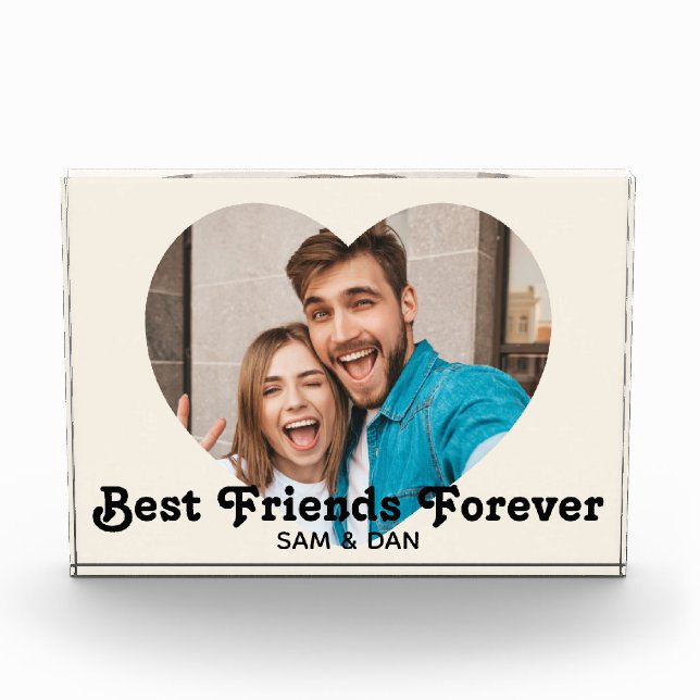 Personalized Modern Best Friends forever Photo Block (Front)