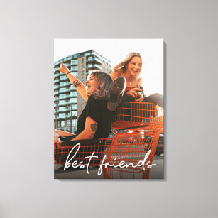 Personalized Modern  best friends photo Canvas Print