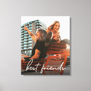Personalized Modern best friends photo Canvas Print