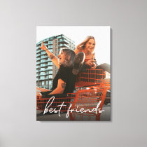 Personalized Modern  best friends photo Canvas Print