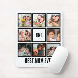 Personalized Modern Best Mom Ever 8 Photo Collage Mouse Pad