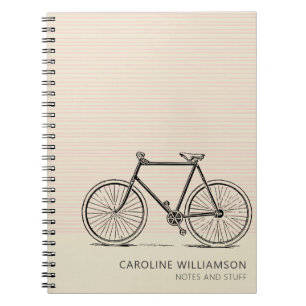 Personalized Modern Bicycle Line Art Cute Unique Notebook