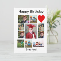 Personalized Modern Birthday 11 Photo Collage T-S