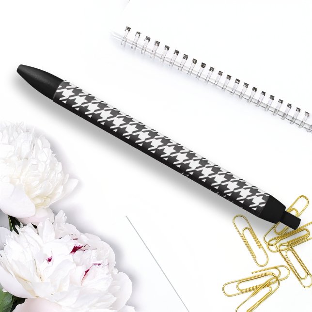Personalized Modern Black and White Houndstooth Pen (Creator Uploaded)