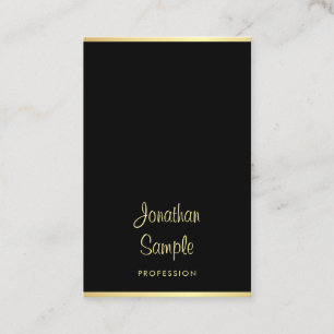 Personalized Modern Black Gold Cool Handwritten Business Card
