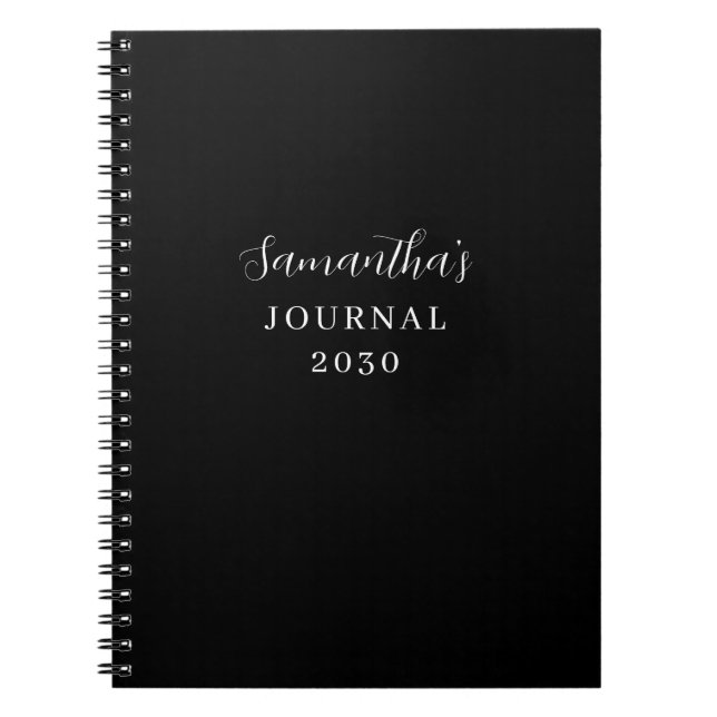 Personalized Modern Black Journal (Front)