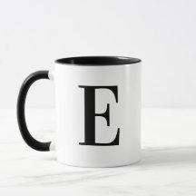 Personalized Modern Black Monogram Letter E Custom