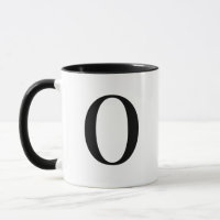 Personalized Modern Black Monogram Letter O Custom