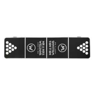 Personalized Modern Black Monogrammed Wedding Beer Pong Table