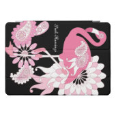 Personalized Modern Black Pink Flamingo iPad Pro Cover (Horizontal)
