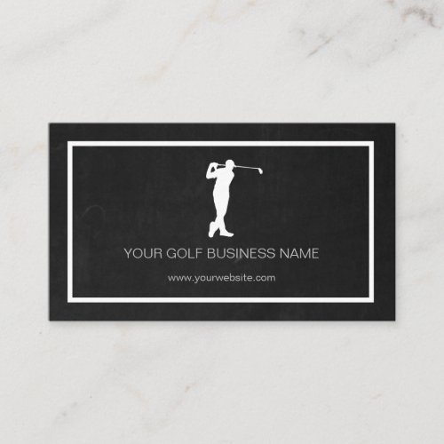 Personalized Modern Black Professional Golf Busine Business Card