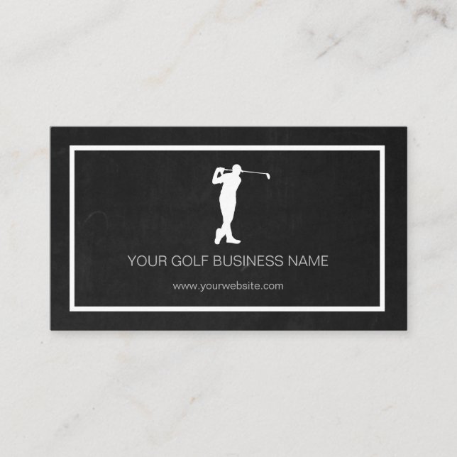 Personalized Modern Black Professional Golf Busine Business Card (Front)