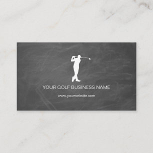 Personalized Modern Black Professional Golf Busine Business Card