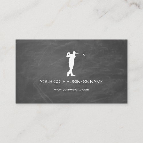Personalized Modern Black Professional Golf Busine Business Card