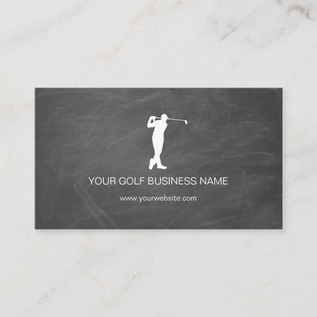 Personalized Modern Black Professional Golf Busine Business Card (Front)
