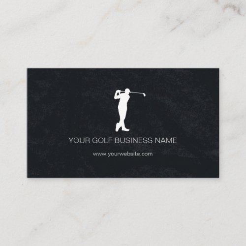 Personalized Modern Black Professional Golf Business Card