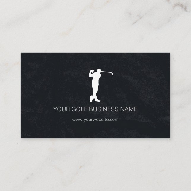 Personalized Modern Black Professional Golf Business Card (Front)