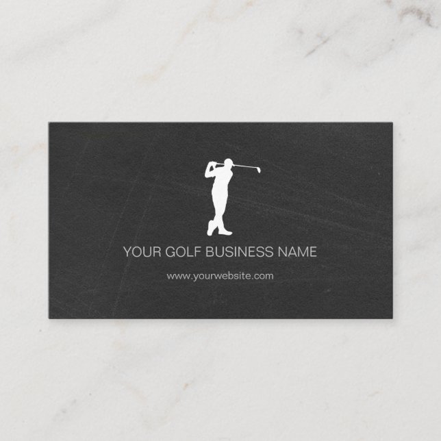 Personalized Modern Black Professional Golf Business Card (Front)