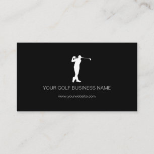 Personalized Modern Black Professional Golf Business Card
