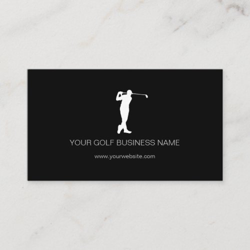 Personalized Modern Black Professional Golf Business Card