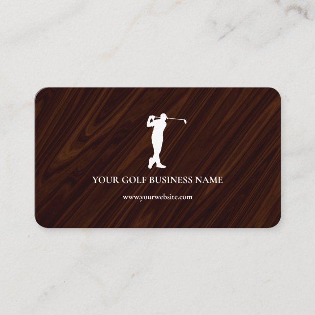 Personalized Modern Black Professional Golf Business Card (Front)