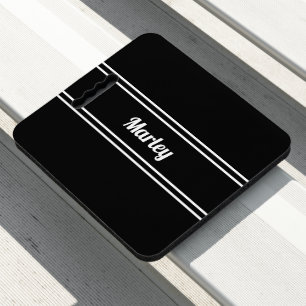 Personalized Modern Black & White Minimalist Name Seat Cushion