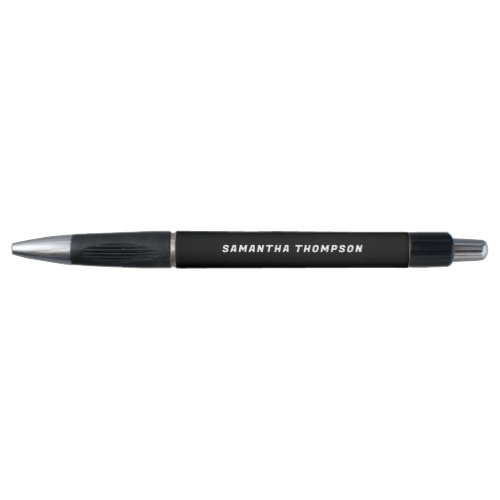 Personalized Modern Black White Thick Custom Text  Pen
