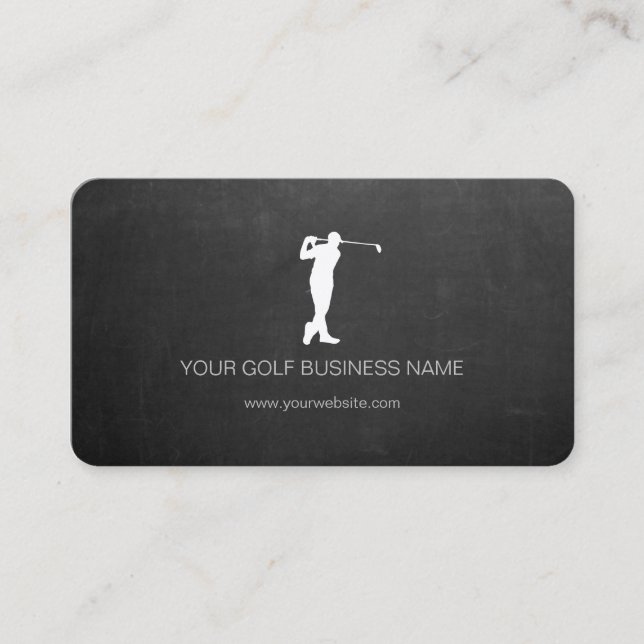 Personalized Modern Blackboard Professional Golf  Business Card (Front)